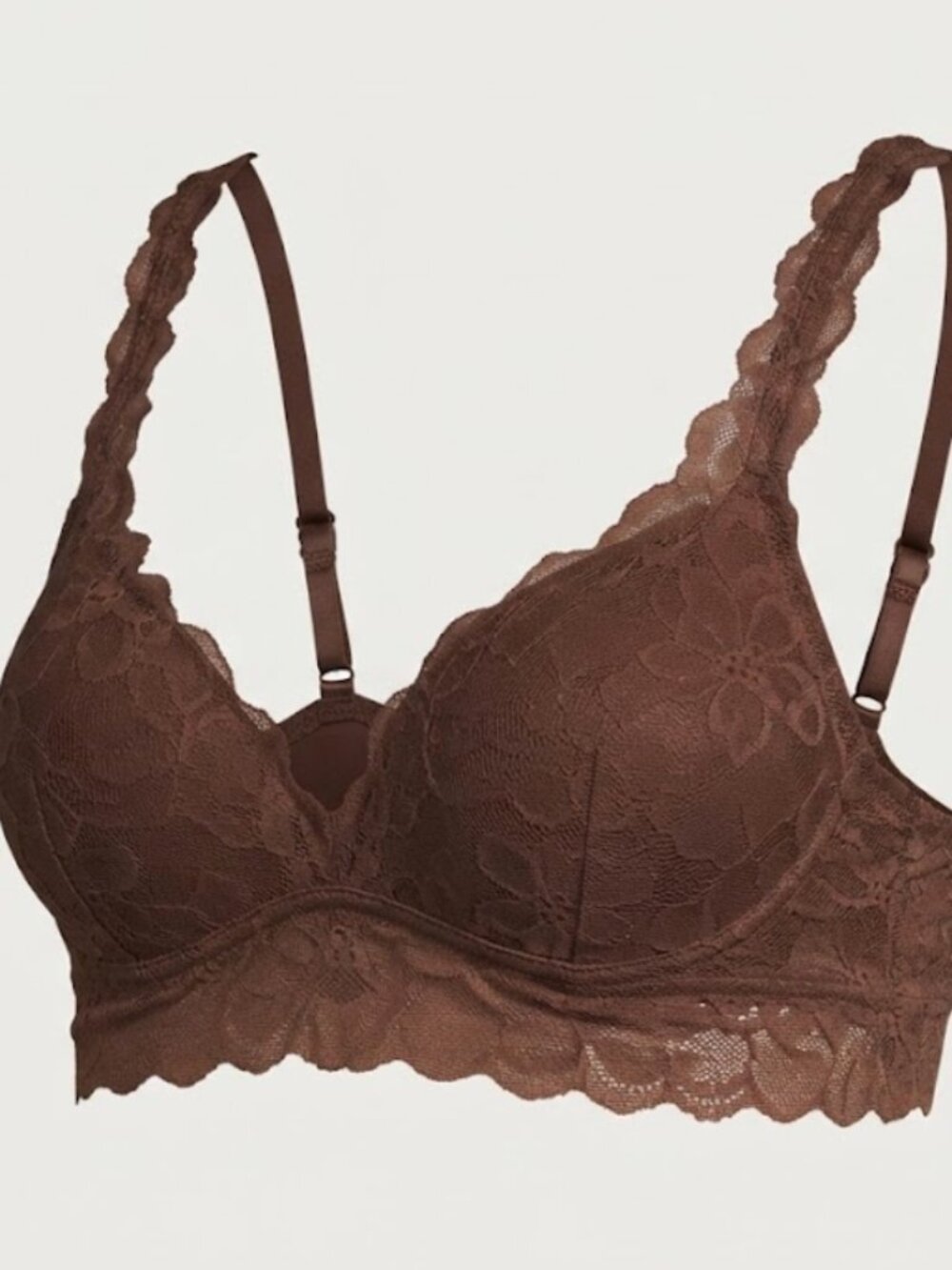 No Boundaries Brown Lace Push-Up Bralette Size Medium NWT